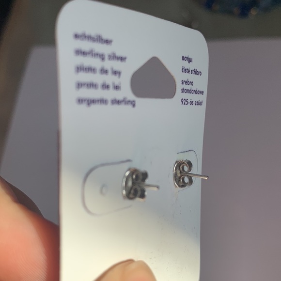 Sterling Silver Stud Earrings - Picture 3 of 4